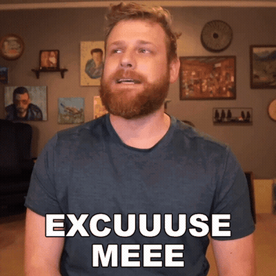 Bearded Man In Blue Shirt Saying Excususe Meee GIF