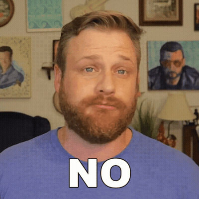 Bearded Man In Blue Shirt Saying No GIF