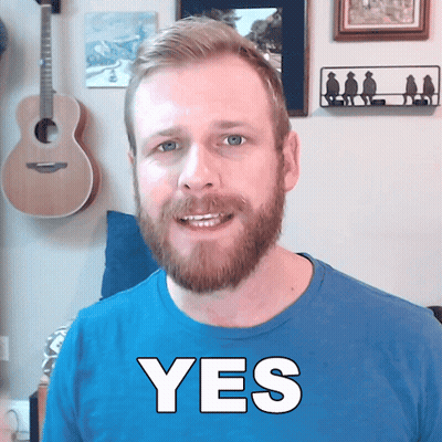 Bearded Man In Blue Shirt Saying Yes GIF