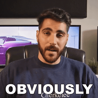 Bearded Man In Blue Shirt Says Obviously GIF