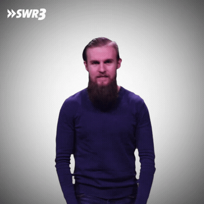 Bearded Man In Blue Sweater With SWR3 GIF