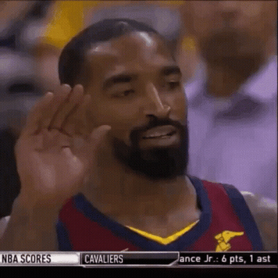 Bearded Man In Cavaliers Jersey Waving GIF