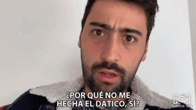 Bearded Man In Denim Jacket Says Por Que No Me Hecha El Datico Si? GIF