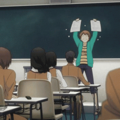 Bearded Man In Front Of Blackboard GIF