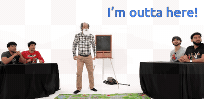Bearded Man In Front Of Group Saying I'm Outta Here GIF