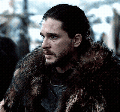 Bearded Man In Fur Coat Looking Sideways GIF