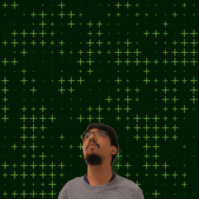Bearded Man In Glasses Looking Up At Number 0 GIF