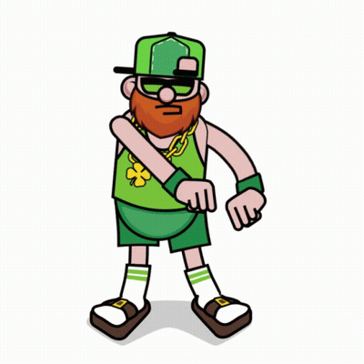 Bearded Man In Green Shorts And Hat GIF