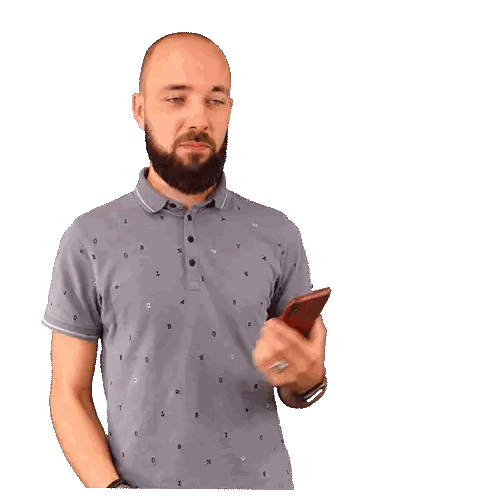 Bearded Man In Grey Shirt Sticker