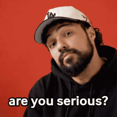 Bearded Man In Hat And Black Hoodie Asking Are You Serious GIF