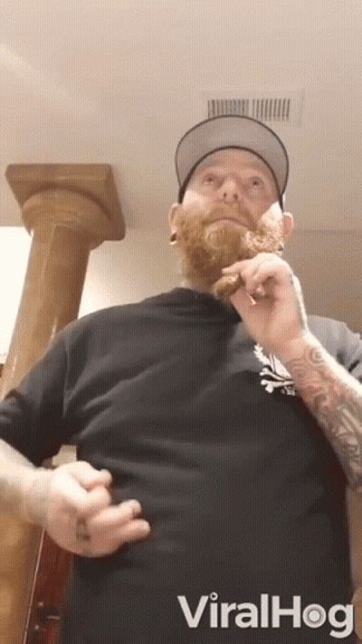 Bearded Man In Hat And Black Shirt Viralhog GIF