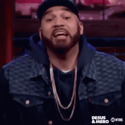 Bearded Man In Hat And Denim Jacket GIF