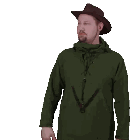 Bearded Man In Hat And Green Hoodie Sticker