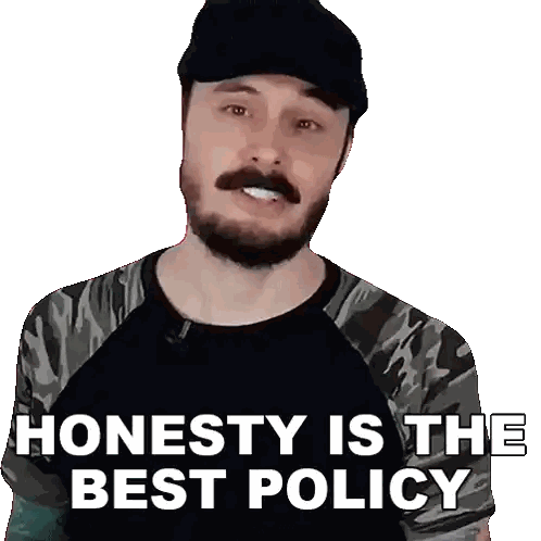 Bearded Man In Hat And Honesty Is Best Policy Shirt Sticker