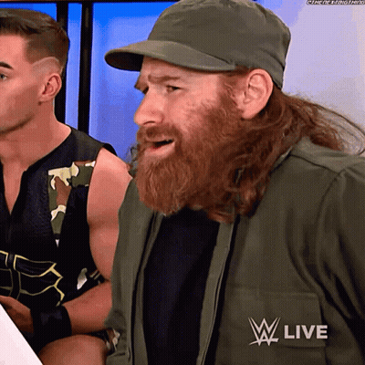 Bearded Man In Hat And Jacket Saying W Live GIF
