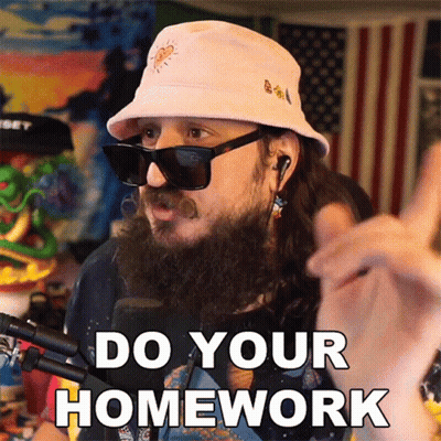 Bearded Man In Hat And Sunglasses Saying Do Your Homework GIF