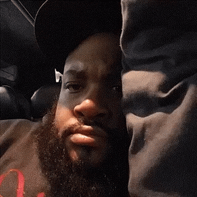 Bearded Man In Hat And Sweatshirt GIF