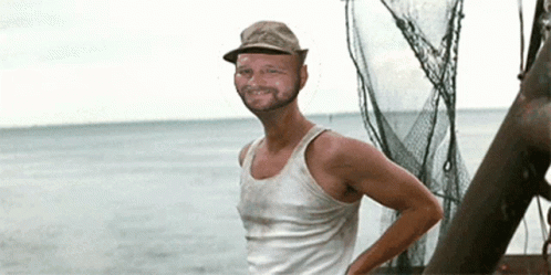 Bearded Man In Hat And Tank Top GIF