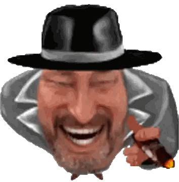 Bearded Man In Hat Holding Cigar Smiling Sticker
