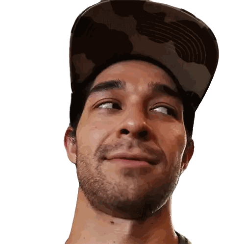 Bearded Man In Hat Looking Up Sticker