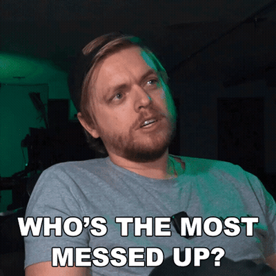 Bearded Man In Hat Says Who's Most Messed Up GIF