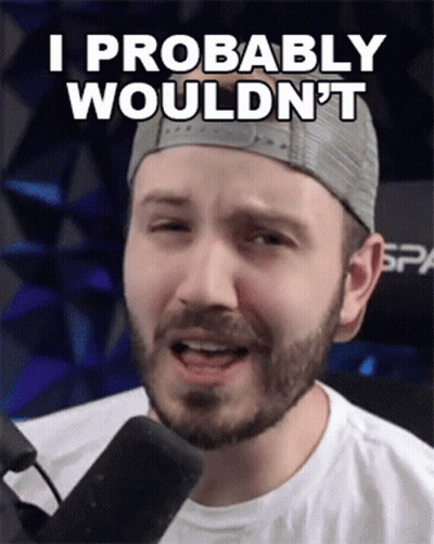 Bearded Man In Hat Talking Into Mic Saying I Probably Wouldn't GIF