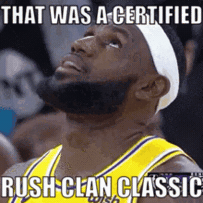 Bearded Man In Headband And Rush Clan Classic Jersey GIF
