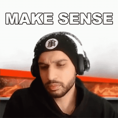 Bearded Man In Headphones And Beanie Saying Make Sense GIF