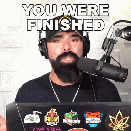 Bearded Man In Headphones At Microphone You Were Finished GIF