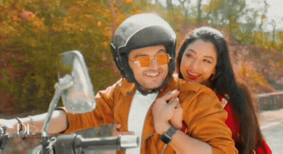 Bearded Man In Helmet And Sunglasses Says Let's Go GIF