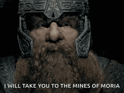 Bearded Man In Helmet Says I Will Take You To The Mines Of Moria GIF