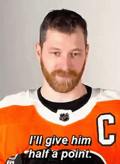 Bearded Man In Hockey Jersey With Letter C GIF