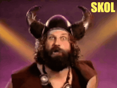 Bearded Man In Horned Helmet Skol GIF
