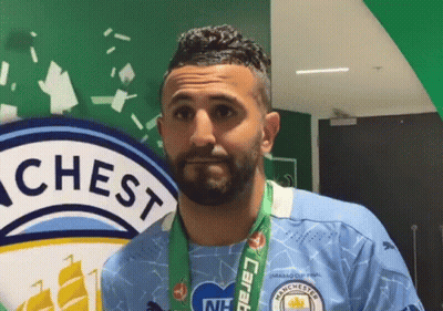 Bearded Man In Manchester City Jersey GIF
