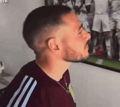 Bearded Man In Maroon Shirt With White Stripes GIF