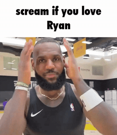 Bearded Man In Nike Tank Top Screaming If You Love Ryan GIF