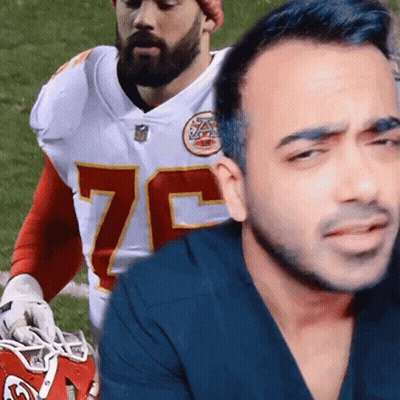 Bearded Man In Number 72 Jersey GIF