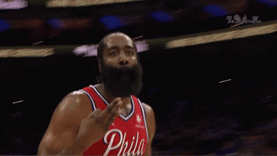 Bearded Man In Philadelphia Basketball Jersey GIF