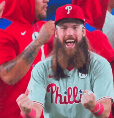 Bearded Man In Phillies Jersey GIF