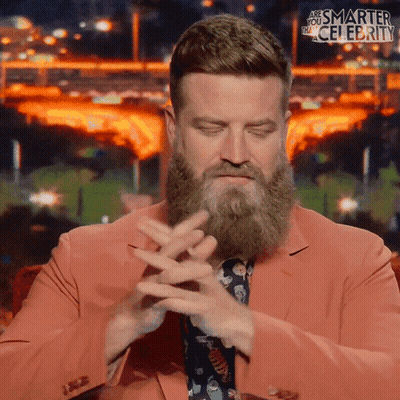 Bearded Man in Pink Suit and Tie