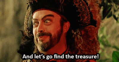 Bearded Man In Pirate Hat Says Let's Go Find The Treasure GIF