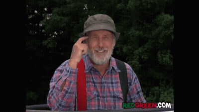 Bearded Man In Plaid Shirt And Hat With Redgreen.com Logo GIF