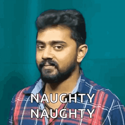 Bearded Man In Plaid Shirt Saying Naughty Naughty GIF