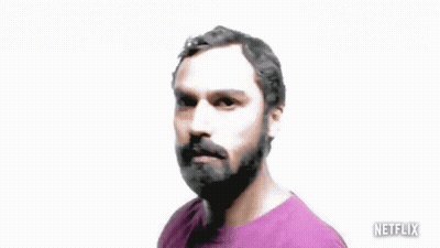 Bearded Man In Purple Shirt Kunal Nayyar GIF