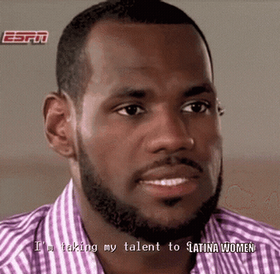 Bearded Man In Purple Shirt Taking Talent To Latina Women GIF