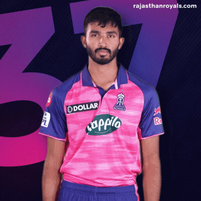 Bearded Man In Rajasthan Royals Jersey GIF