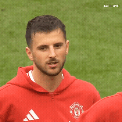 Bearded Man In Red Adidas Sweatshirt On Green Field GIF