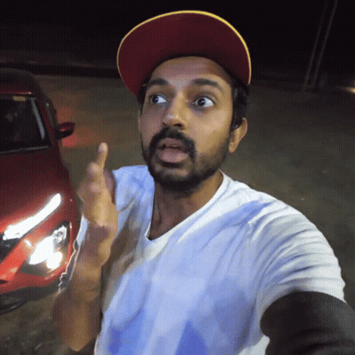 Bearded Man In Red Hat And White Shirt GIF
