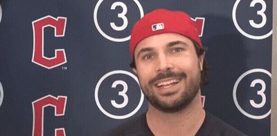 Bearded Man In Red Hat With Number 3 GIF