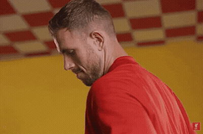 Bearded Man In Red Shirt Adjusting Collar GIF